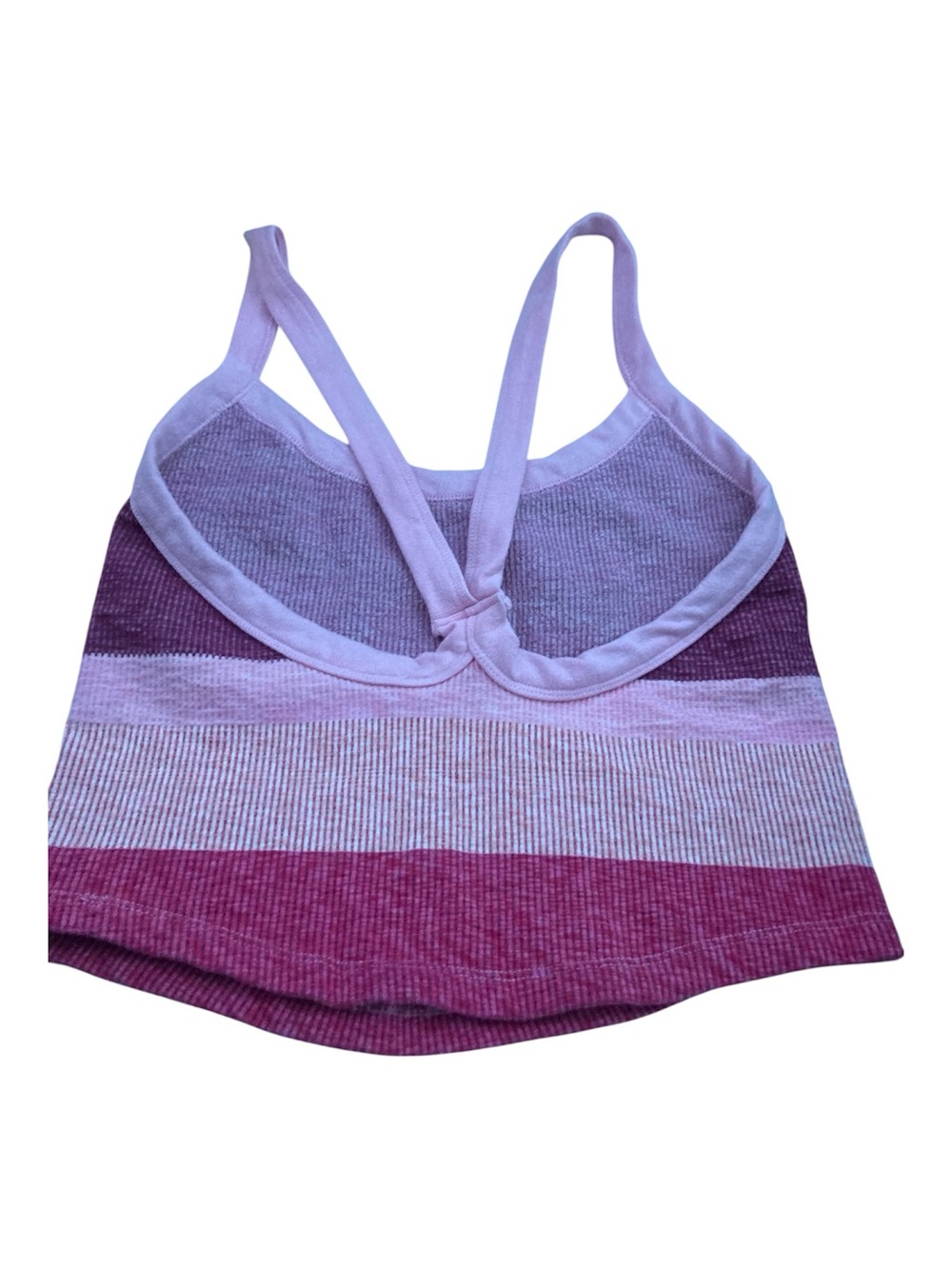 FP Movement by Free People Pink and Rose Stripe Ribbed Crop top - Picture 5 of 6